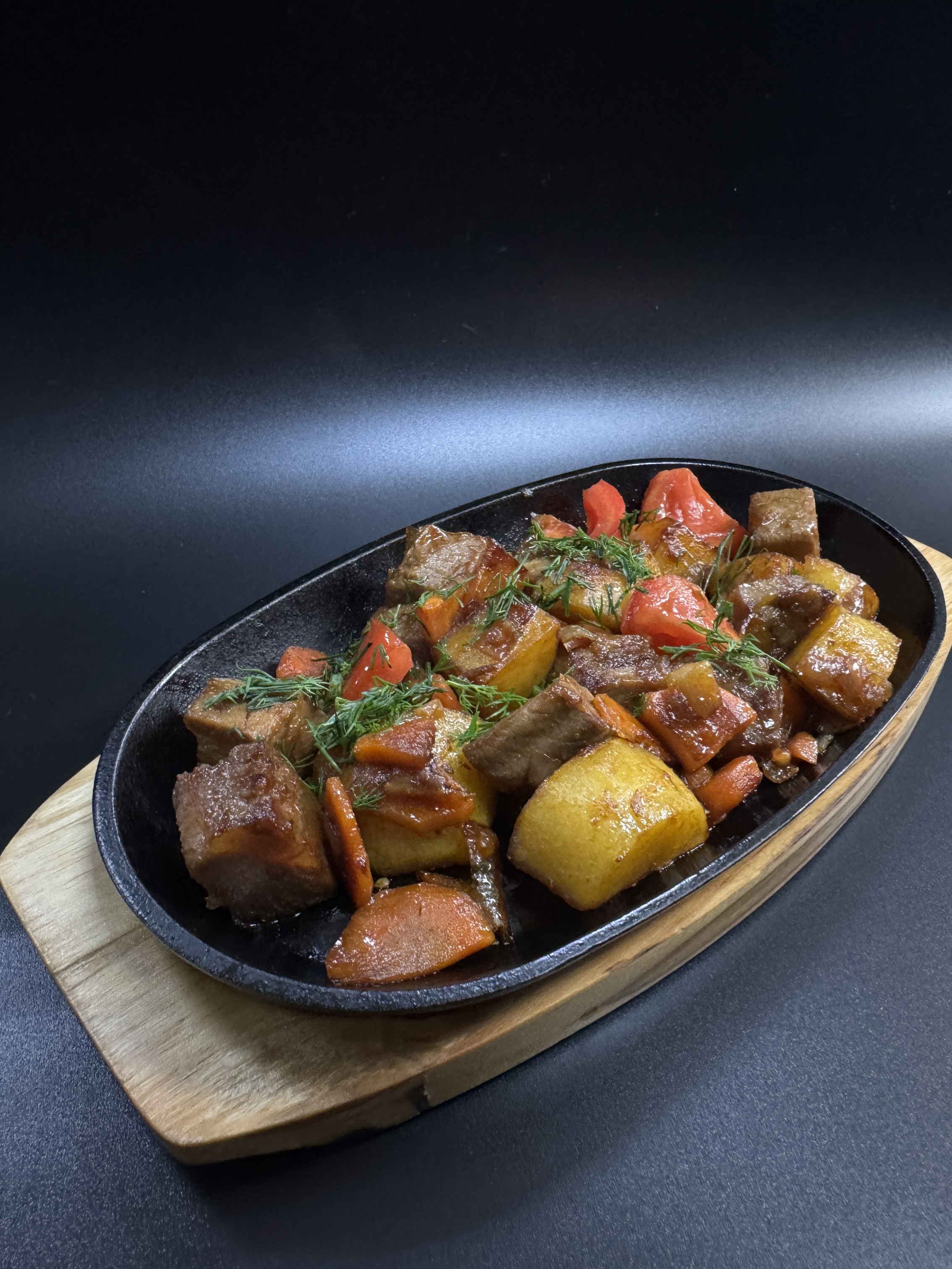 Сковородка с курицей и соусом терияки