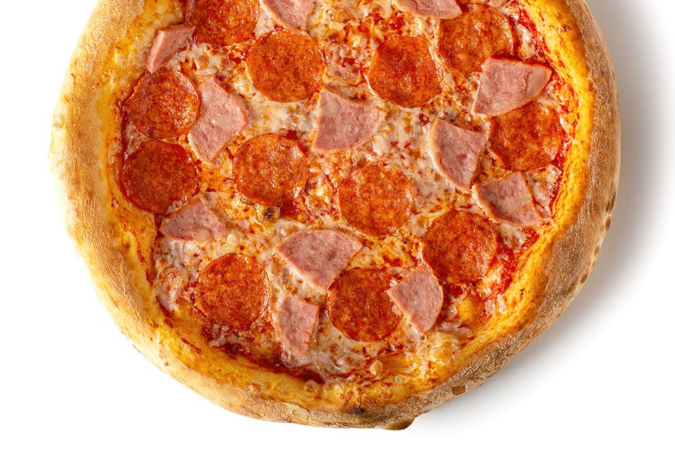 Пицца пепперони ветчина