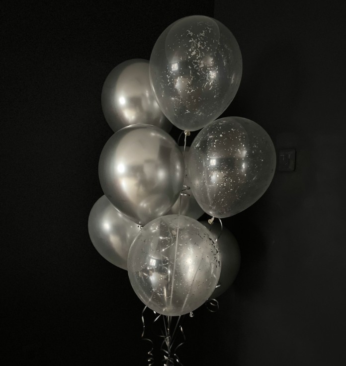 Фонтан из 8 Шаров серебро