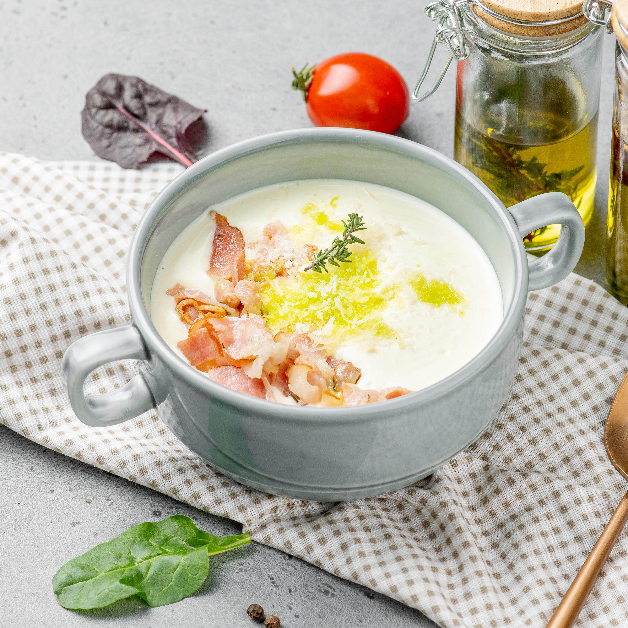 Сырный суп с беконом