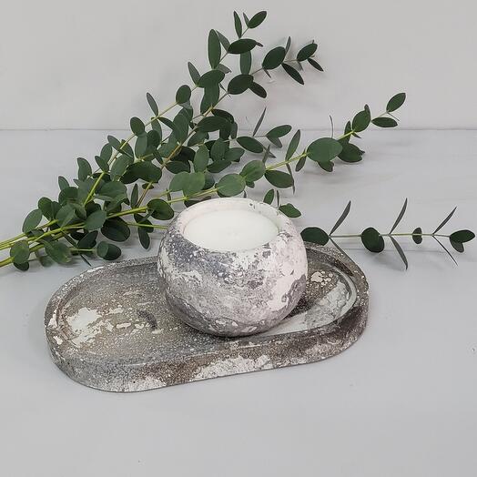 Подарочный набор со свечой и подносом