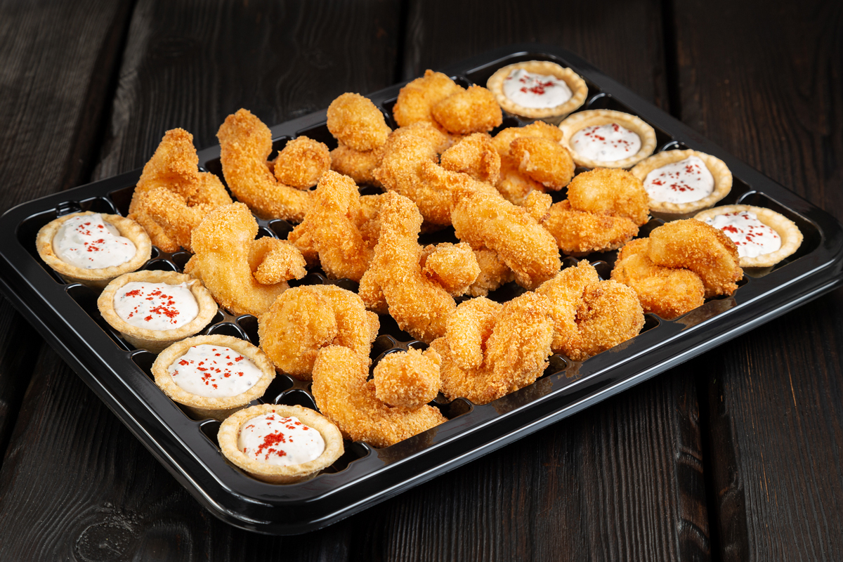 На 4-6 персоны королевские креветки в панировке мини