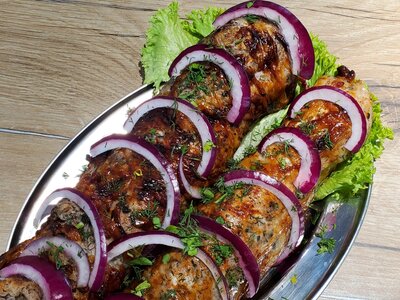 Свиная вырезка в жировой сетке