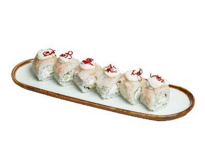 Филадельфия с креветкой и грушей