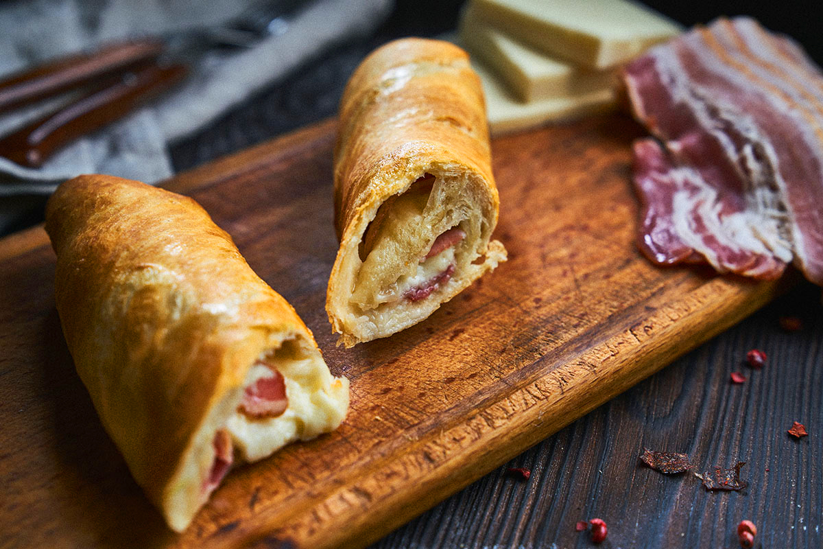 Хачапури на вертеле с ветчиной