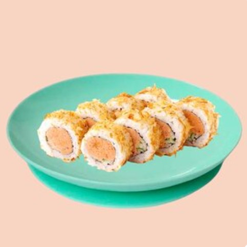 Ролл Fish Овара с жареным лососем острый