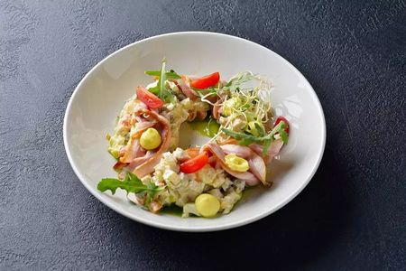 Оливье с копч. уткой и грудкой цыплёнка