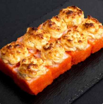 Запеченный Вавилон с лососем и крабом