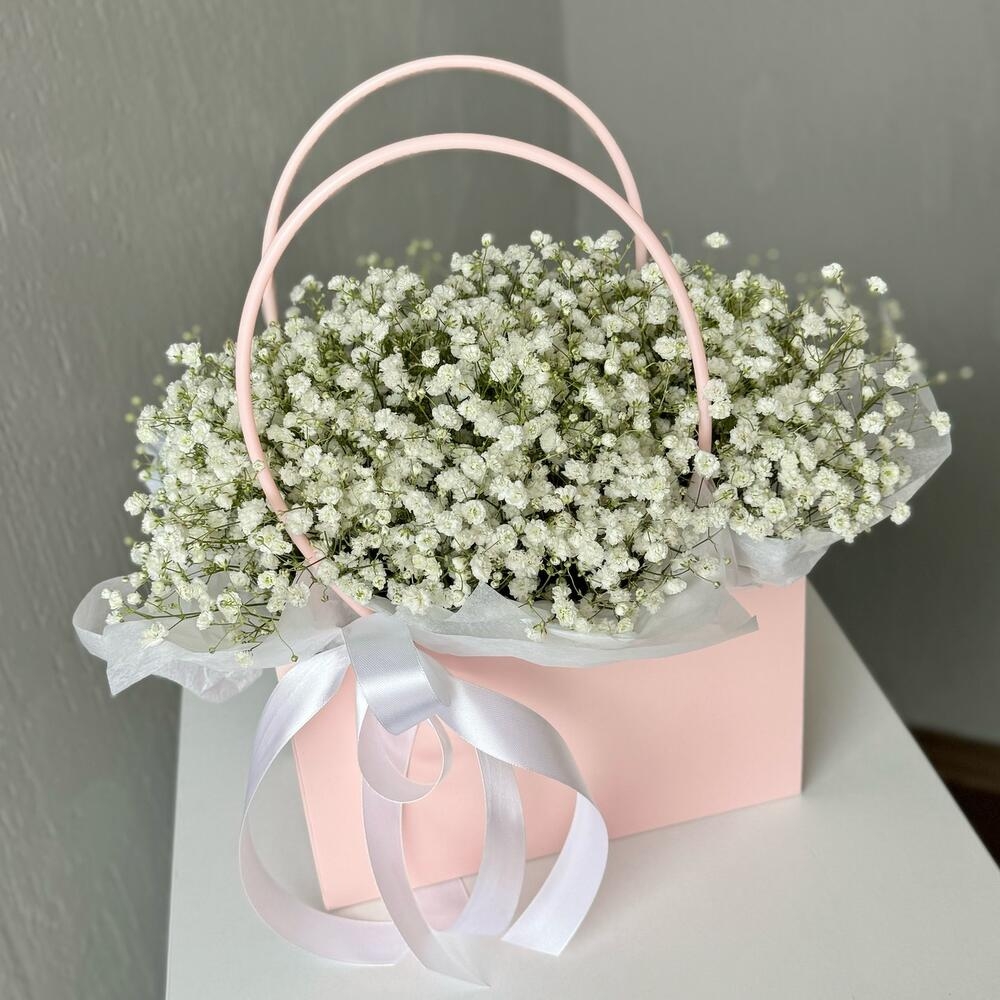 Милая сумочка с гипсофилой