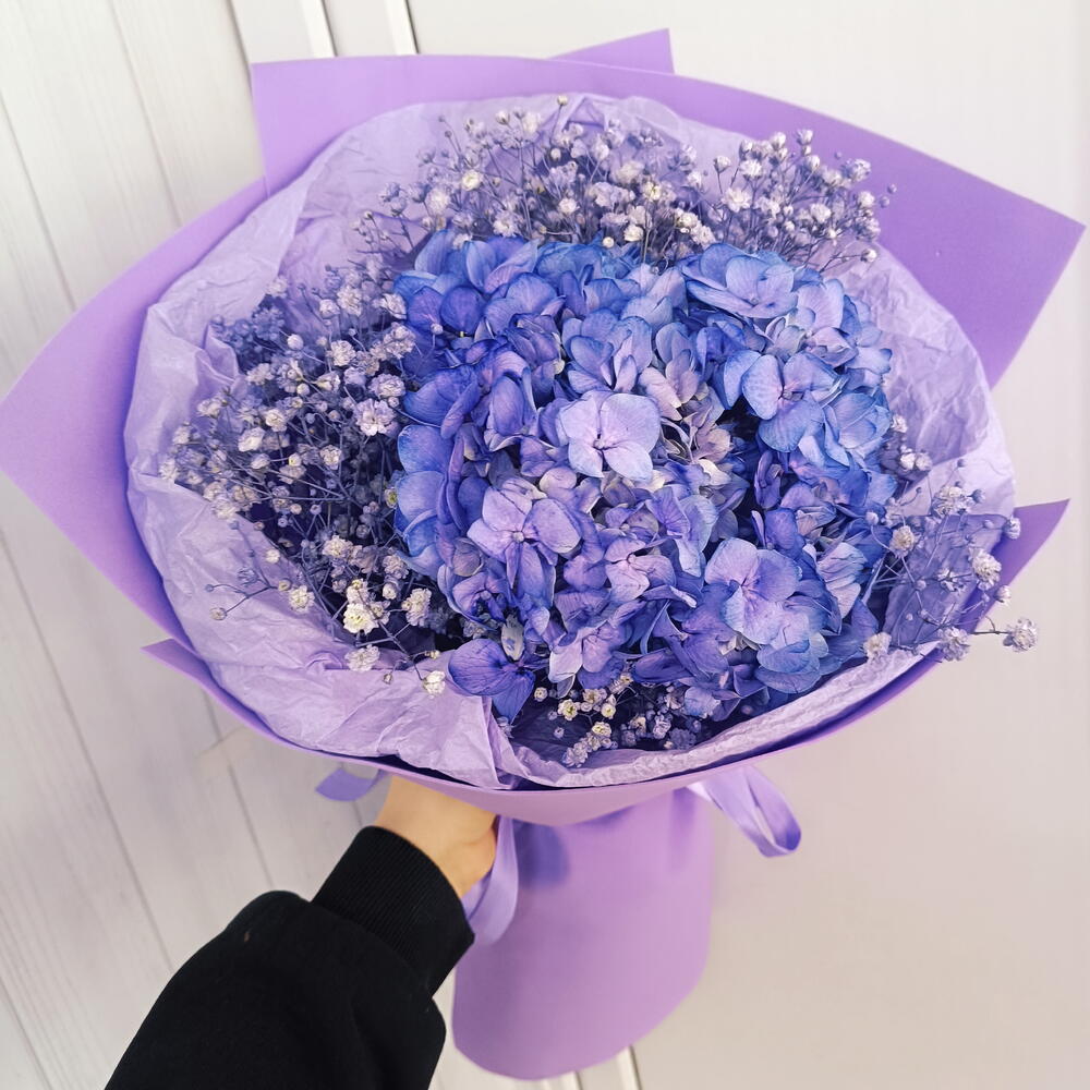 ЛАВАНДОВЫЙ СОН из космической Гортензии и нежнейшей гипсофилы