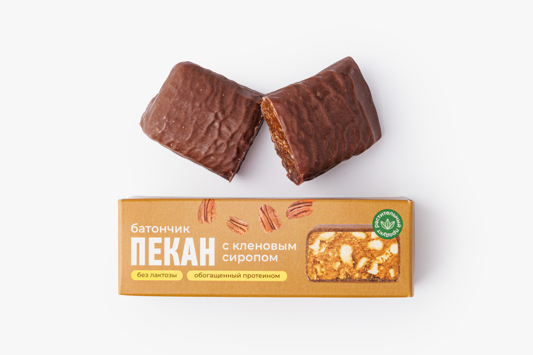 Батончик шок. "Пекан" обогащённый белком (веган)