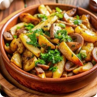 Жареный картофель с грибами