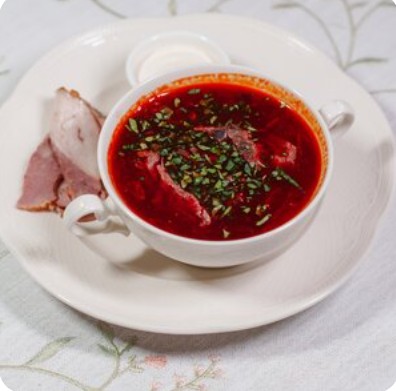 Борщ купеческий с салом