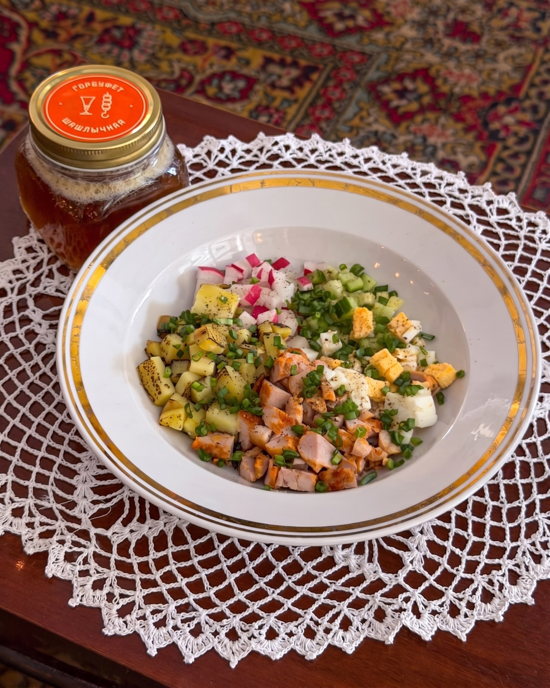 Окрошка на шашлыке (квас)