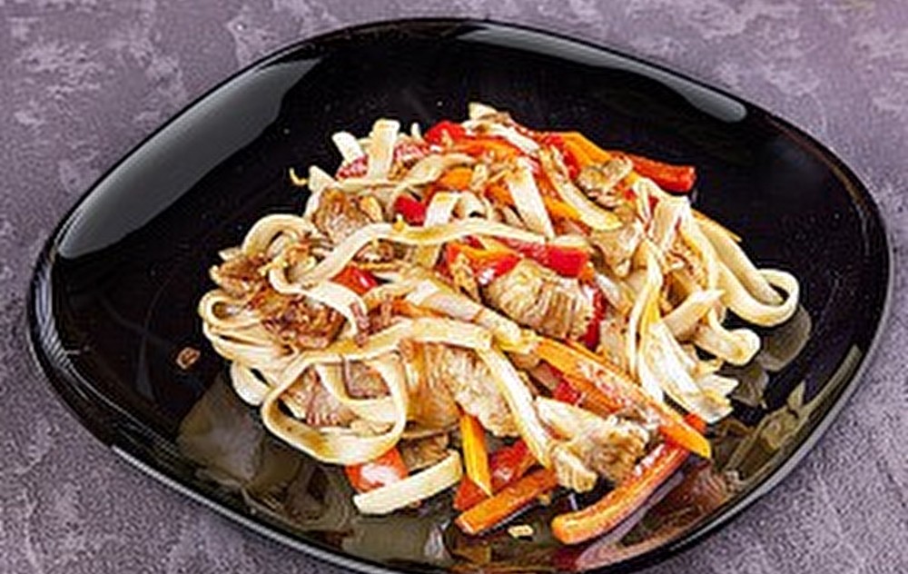 Удон с шампиньонами