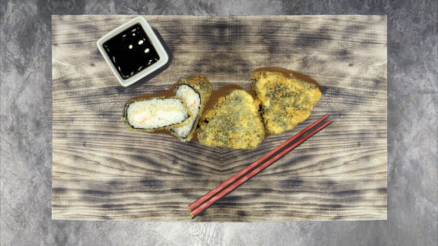 Онигири Трио-креветка темпура (грибной)