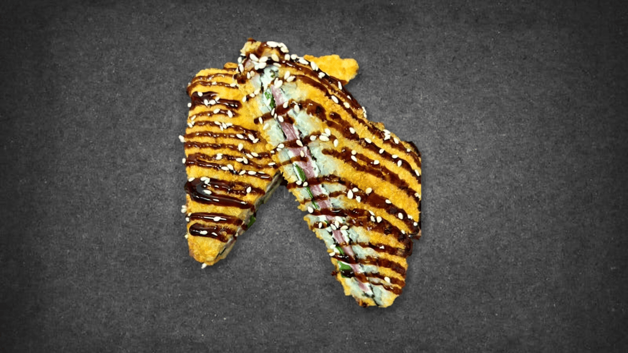 Онигири темпура с беконом