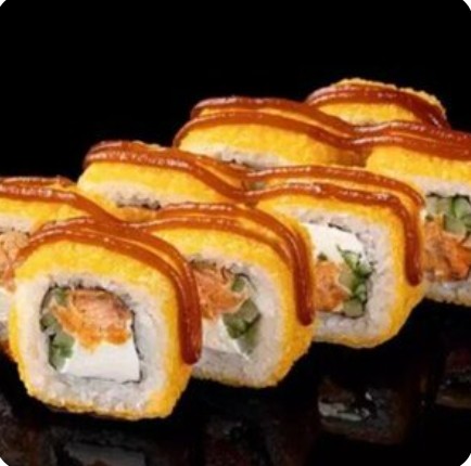 Темпура с жареным лососем