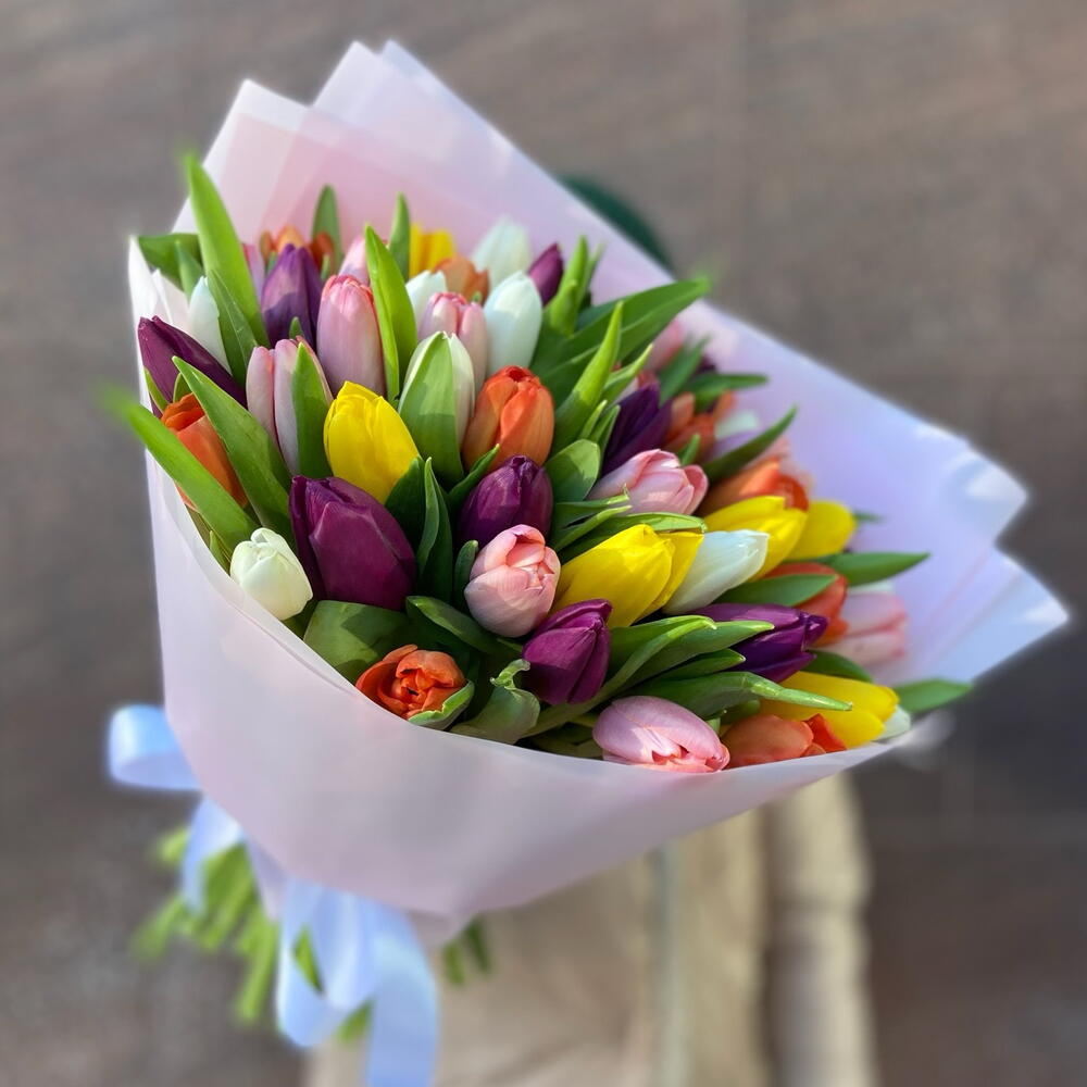 51 тюльпан микс шикарный букет