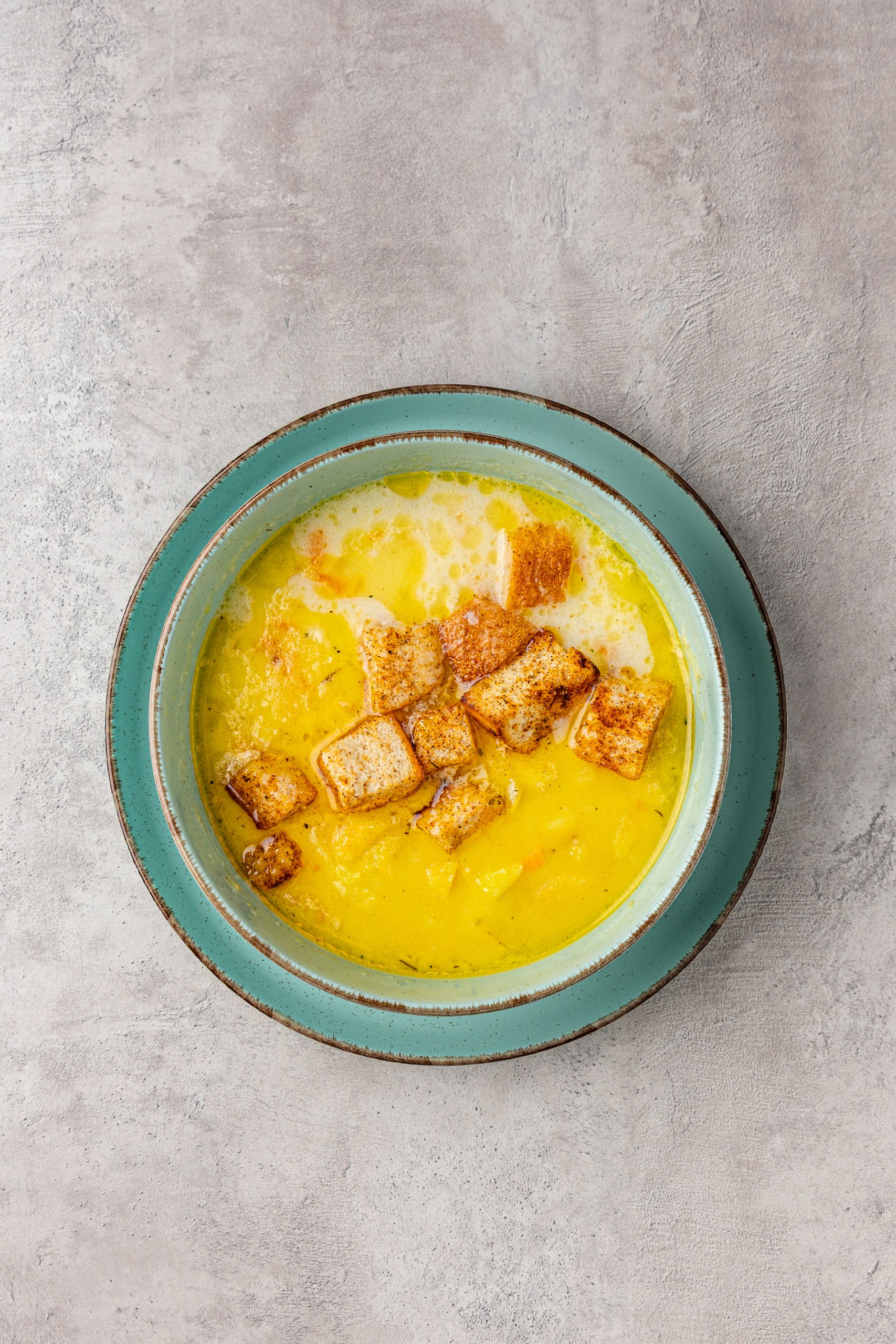 Сырный супчик с сухариками