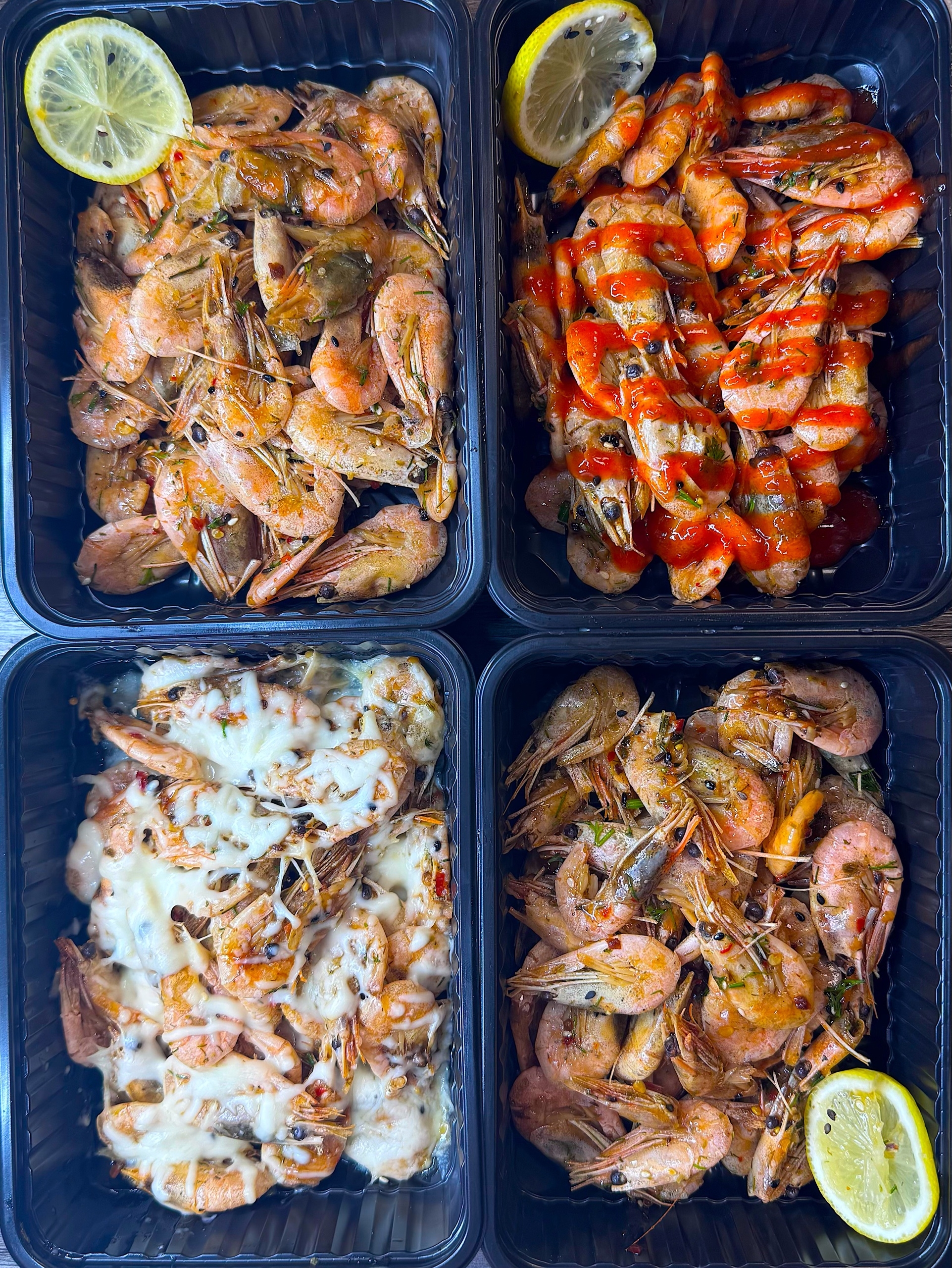 Креветки 4 вида