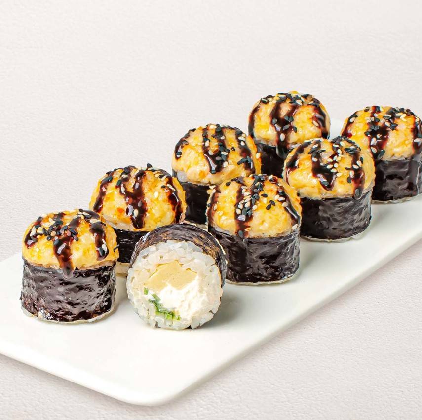 Запеченный с тигровой креветкой ролл