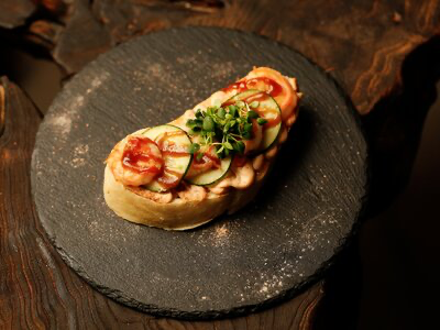 Брускетта с креветкой