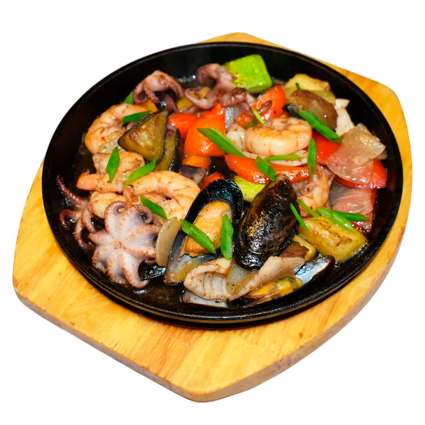 Морепродукты на доске