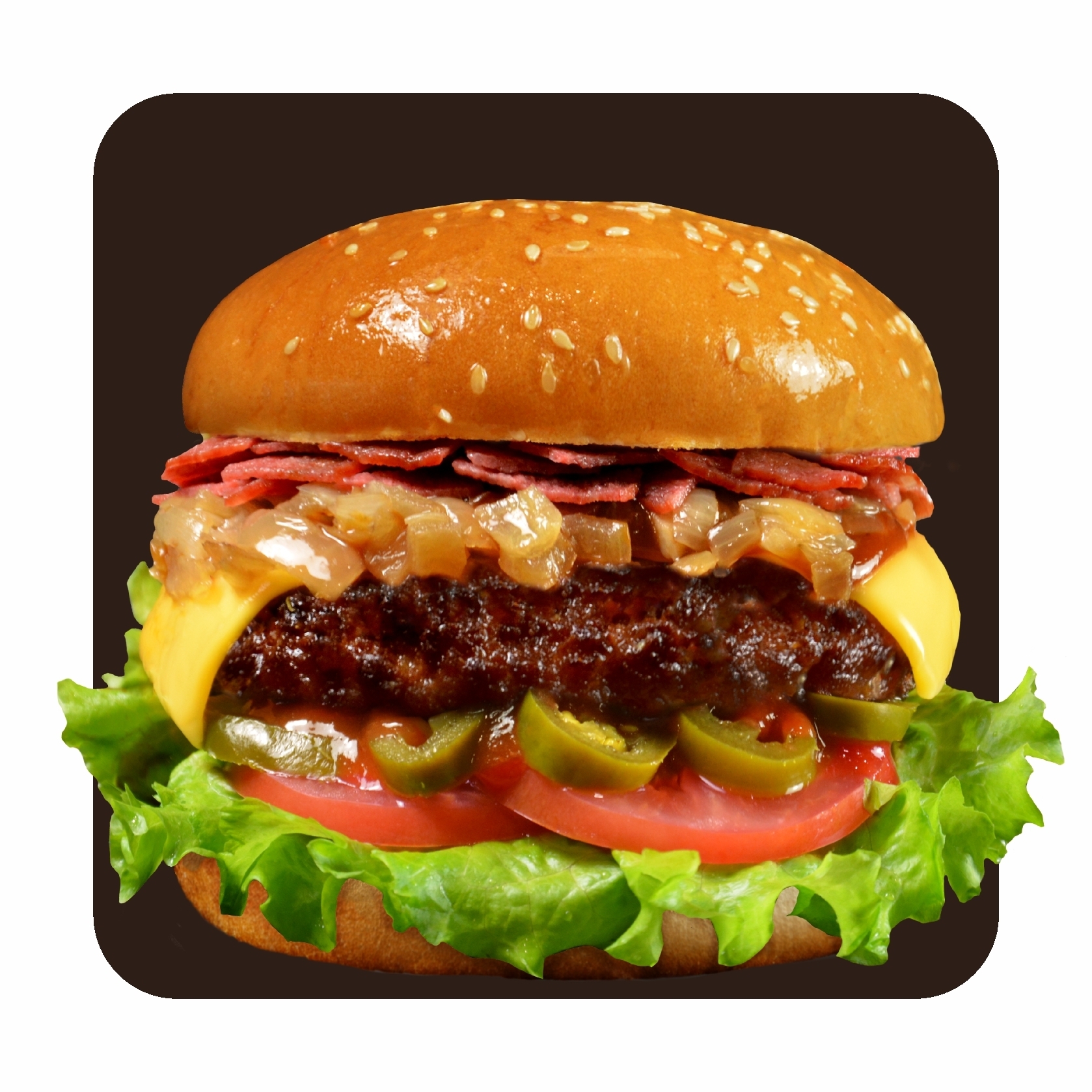 Бургер острый с карамелизованным луком