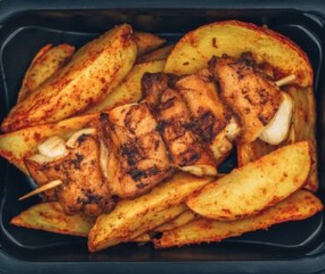 Шашлык куриный с картофелем по-деревенски