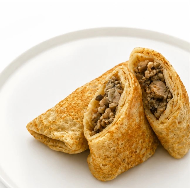 Блинчики с курицей и грибами