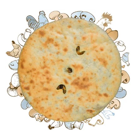 Пирог с курицей и грибами