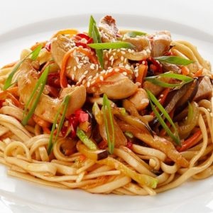 Удон гречневый с курицей