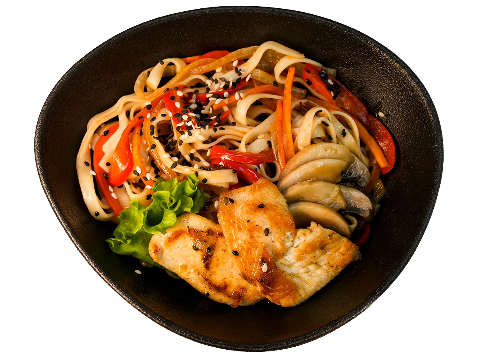 Соба Сливочная с курицей и грибами копия