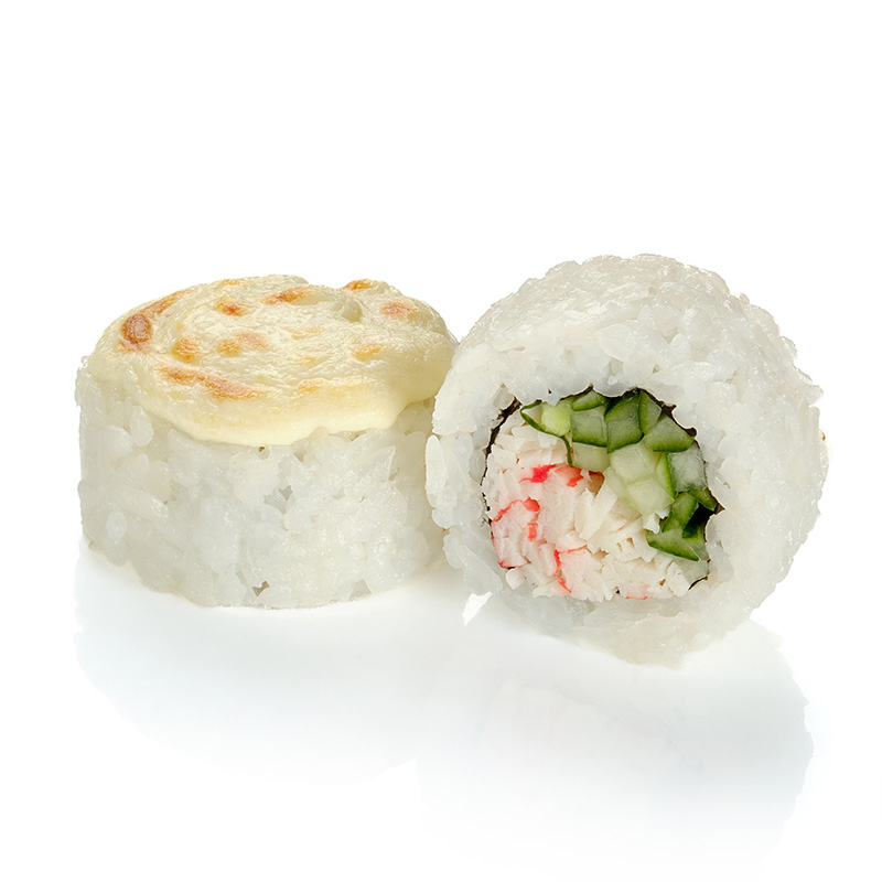 Ролл ЗАПЕЧЕННЫЙ С КРАБОМ И СЫРОМ