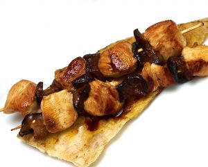 Шашлычки с курицей и грибами