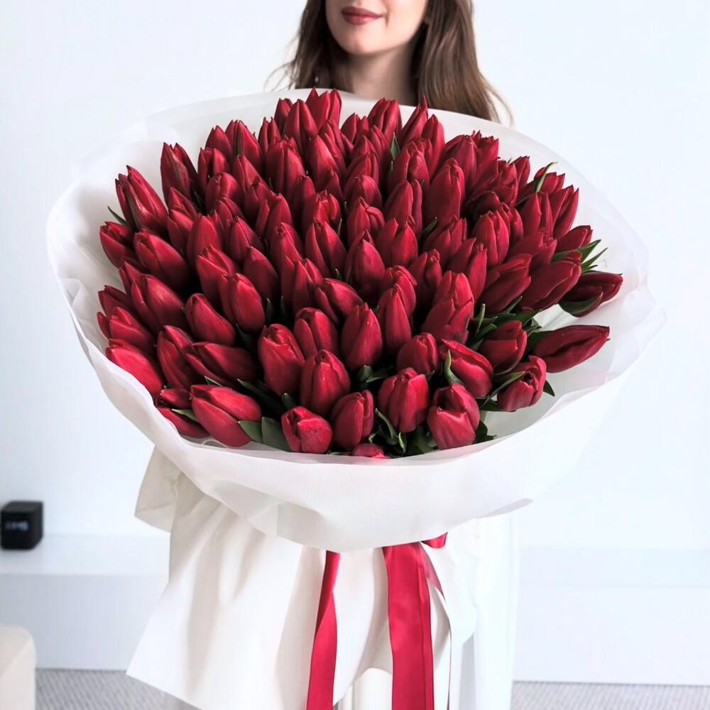 101 красный тюльпан классика