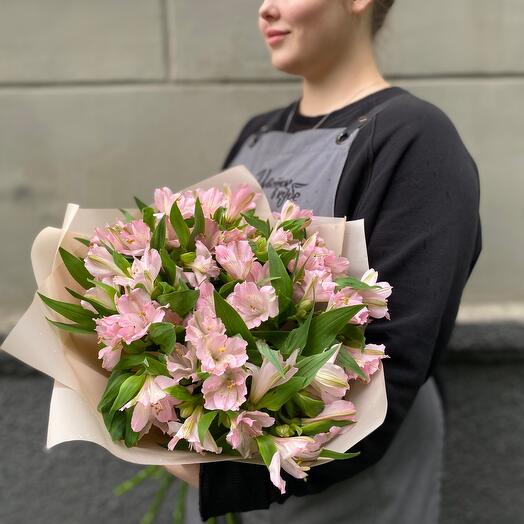 Букет из розовых альстромерий - 9шт