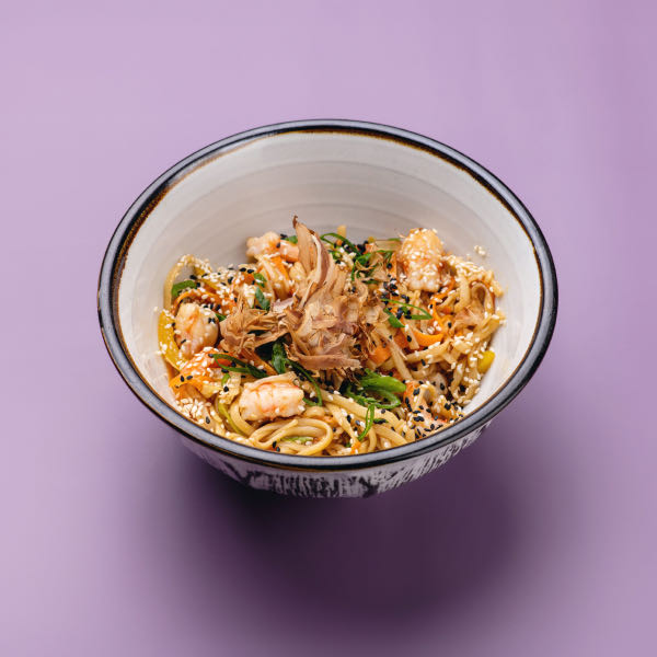 Лапша WOK с креветками