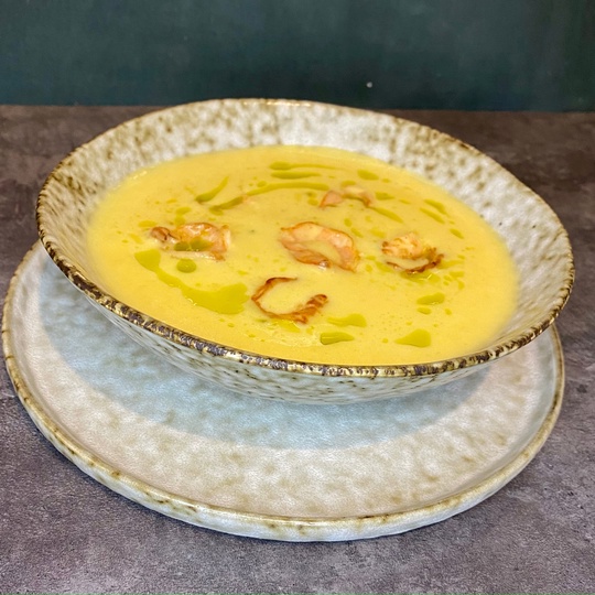 Суп сырный с креветками