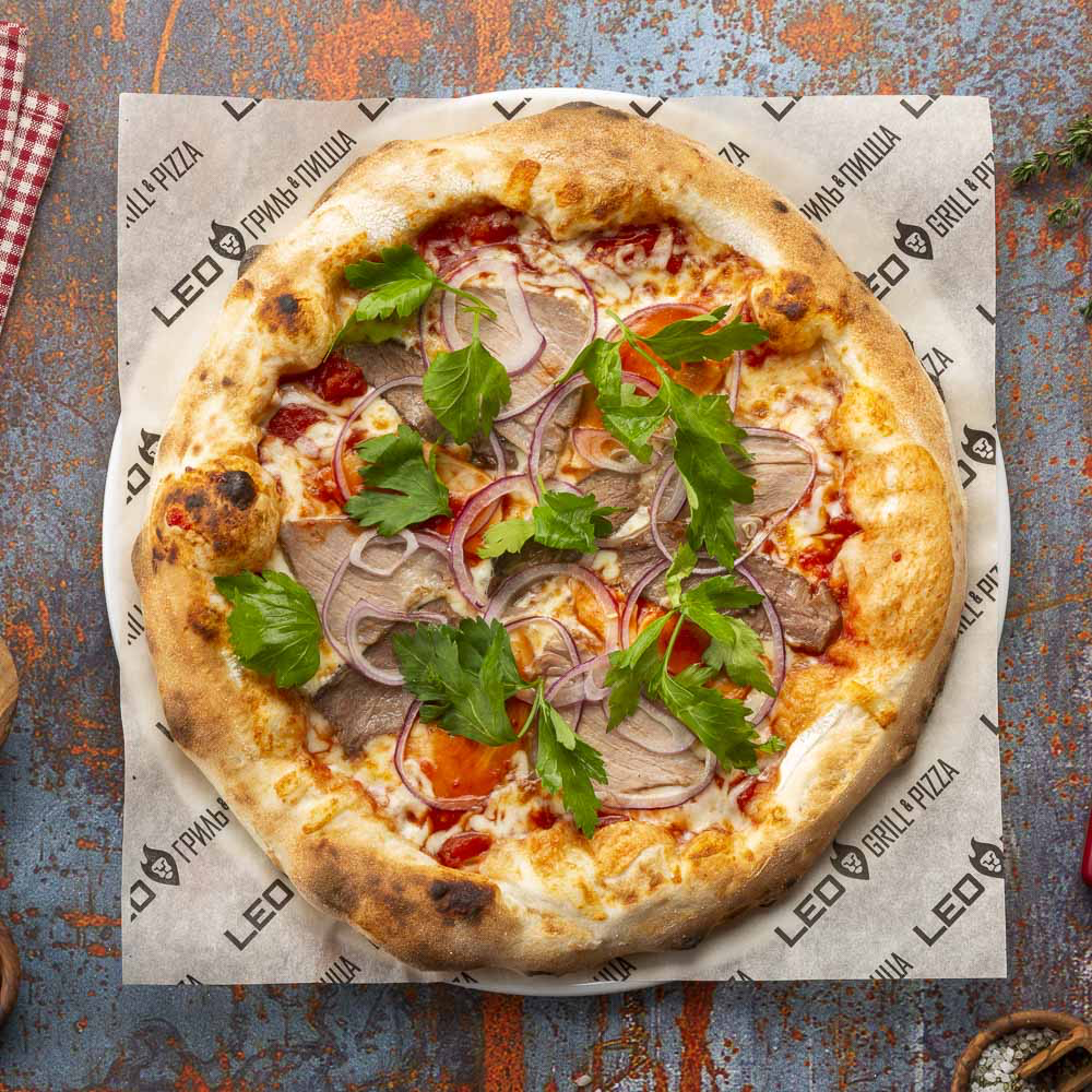 Пицца с говядиной и вялеными томатами (тесто: традиционное)