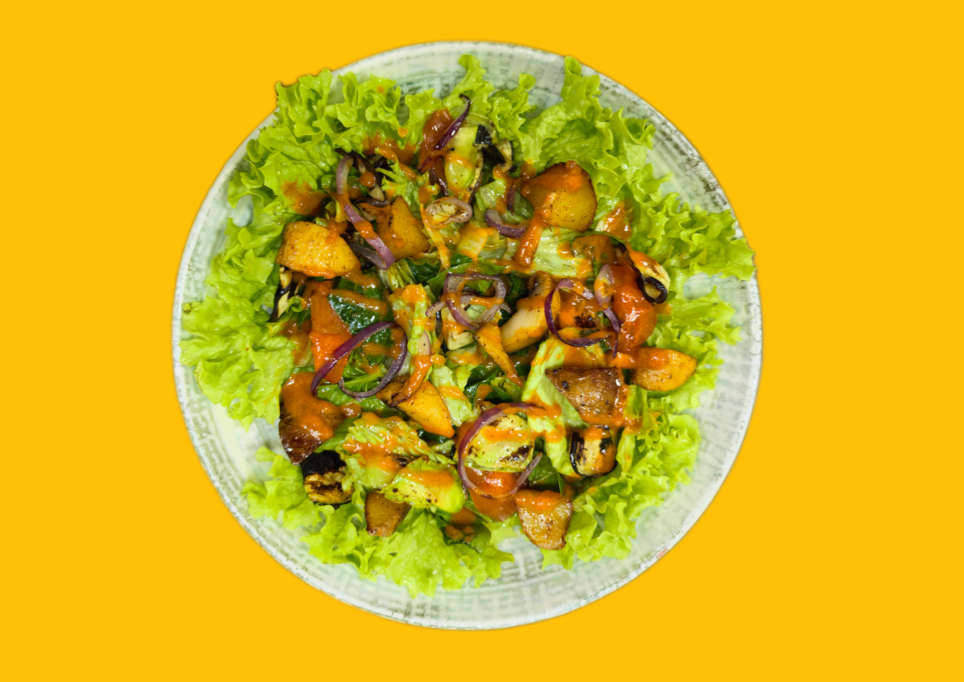 Теплый салат из печеных овощей