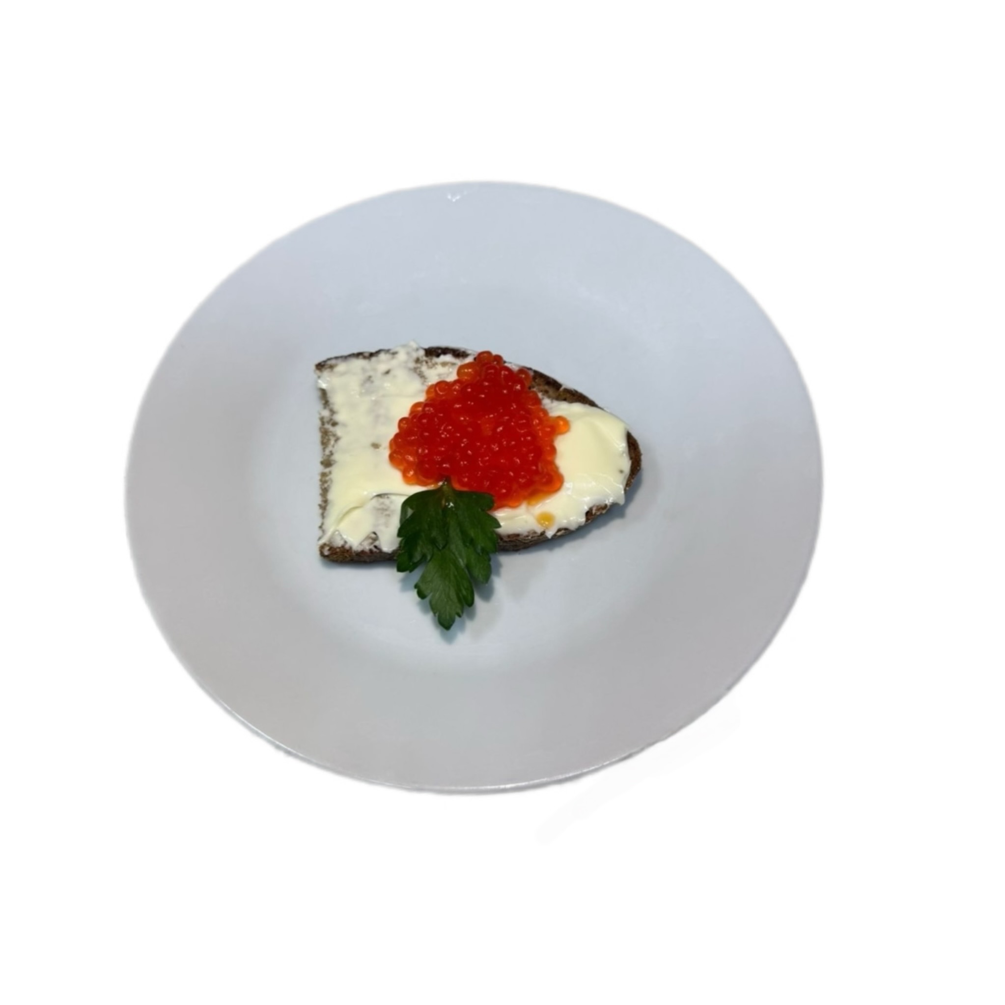 Бутерброд со сливочным маслом и красной икрой