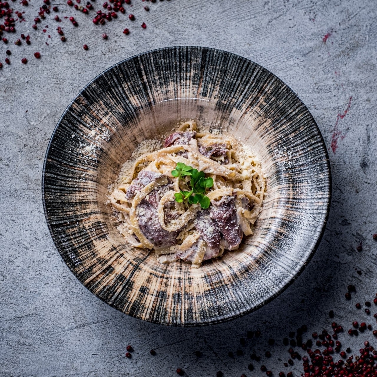 *Паста с ростбифом