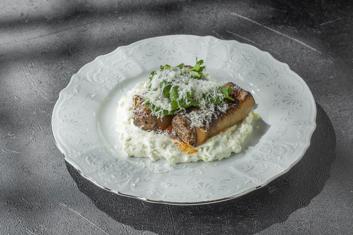 Каннелони с ягнёнком и баклажаном