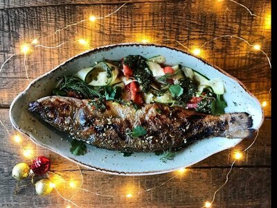 Сибас на углях