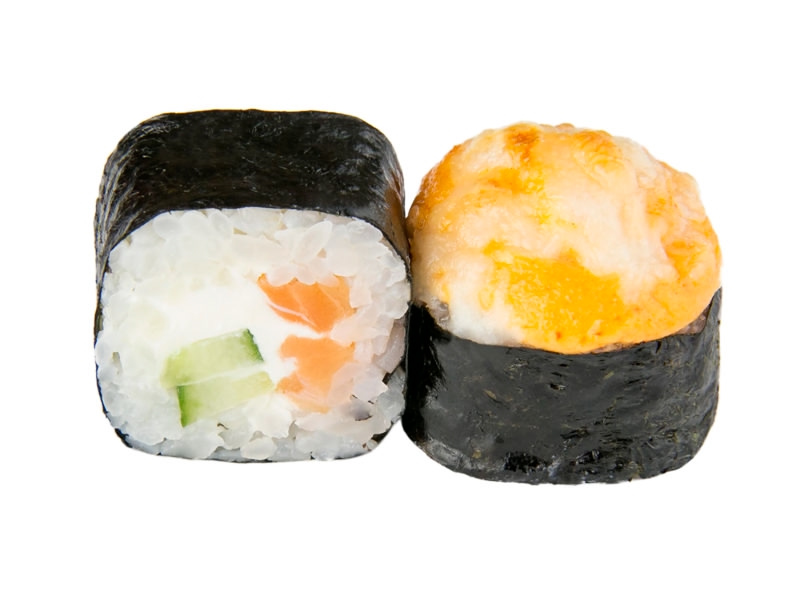 Запеченный ролл с лососем