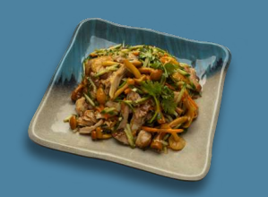 Салат с грибами и куриным окорочком