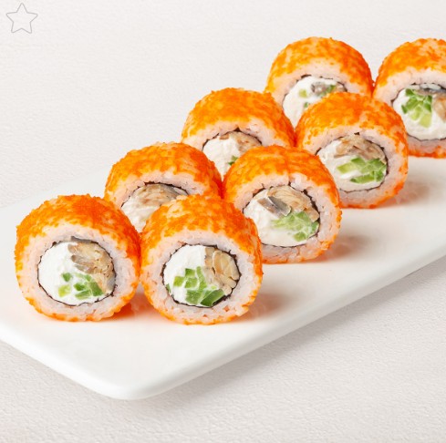 Ролл Филадельфия в масаго с угрем