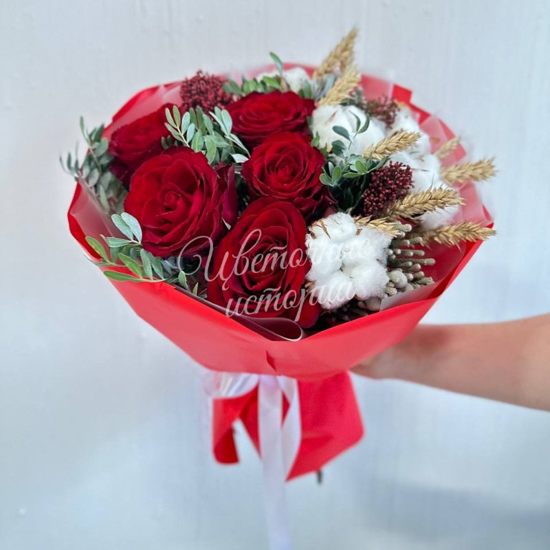 Сборный букет «Пылающая любовь»